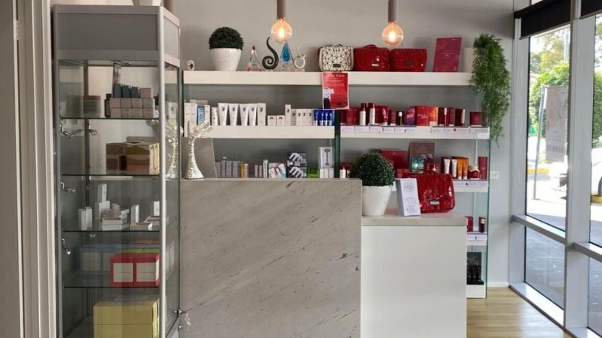 Belle Beauty Collective's chic product display in Melbourne, Victoria, AU with skincare and beauty items.