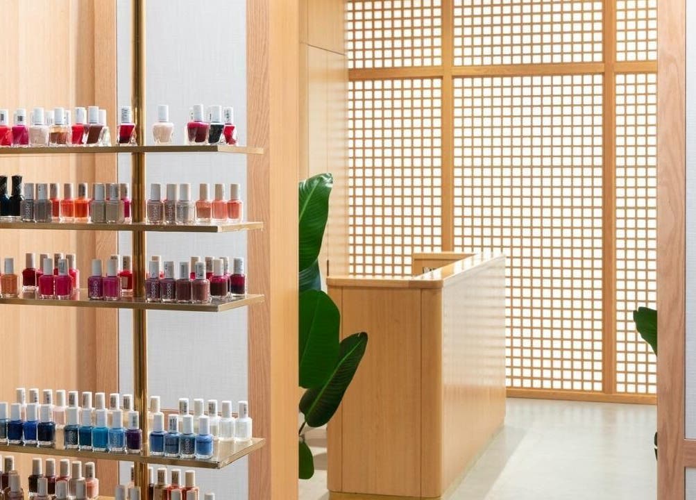 Shelves of vibrant nail polish at Vernis Nail Spa - Al Nakheel Branch, Riyadh, Riyadh, SA.