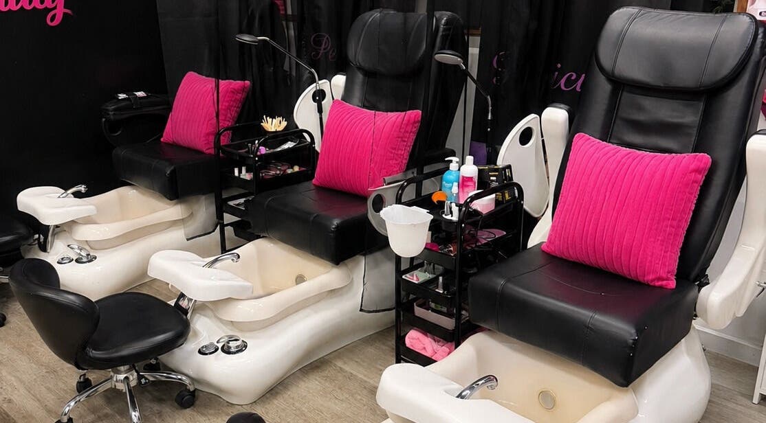 Luxurious pedicure chairs at Polish'd Nail & Beauty Salon, Maffra, Victoria, AU, ready for a relaxing experience.