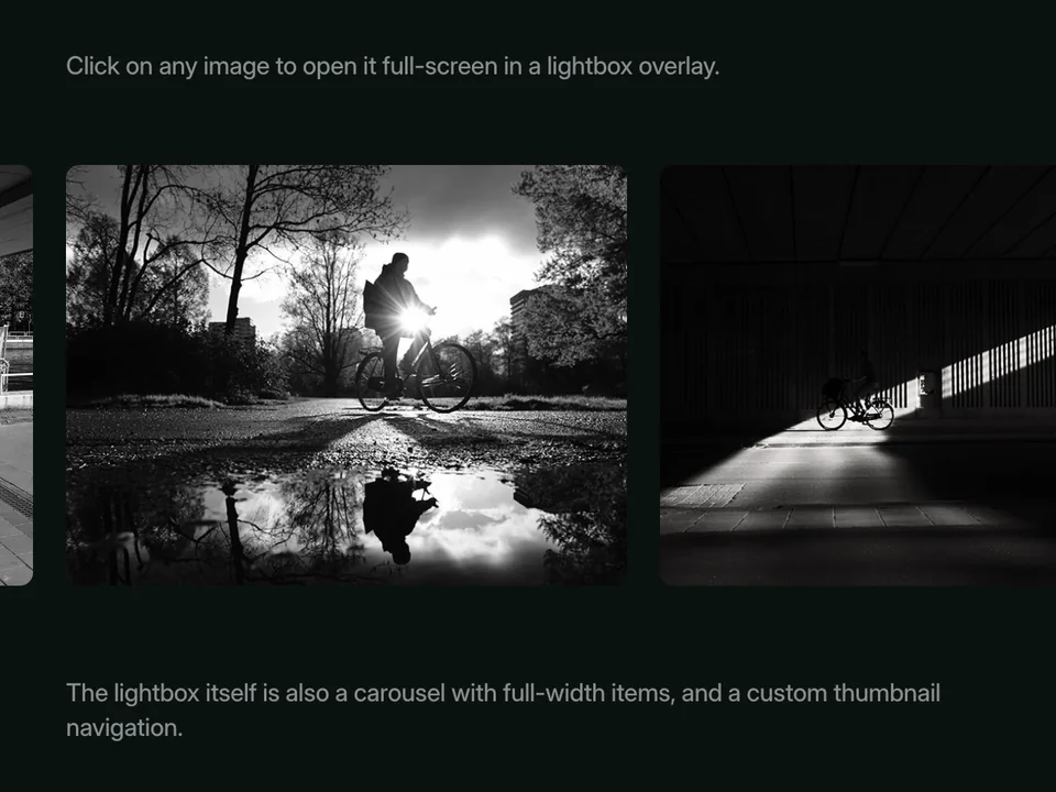 Carousel: Lightbox animation example