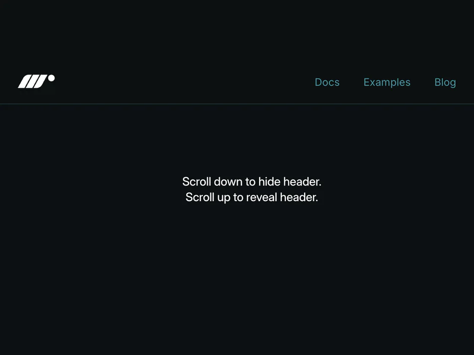 Scroll Direction: Hide Header animation example