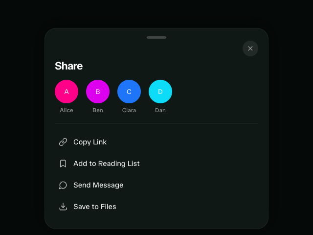 Sheet Modal animation example