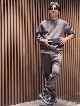 「EMPORIO ARMANI（エンポリオアルマーニ）の【エンポリオ アルマーニ】Travel Essentials ニットスニーカー（スニーカー）」を使った、じゅんちゃんさん（メンズ・176cm）の冬コーディネート