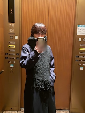 「CASPER JOHN（キャスパージョン）のアイテム（マフラー）」を使った、rukaさん（メンズ・165cm）の冬コーディネート