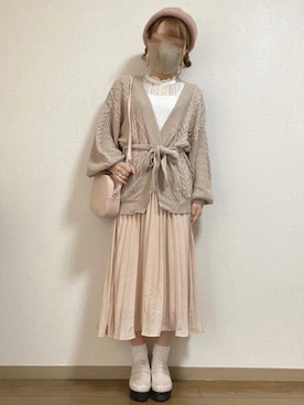 「アイテム（ハンチング/ベレー帽）」を使った、mocha𓂃 ✿𓈒𓏸さん（レディース・150cm）の秋コーディネート