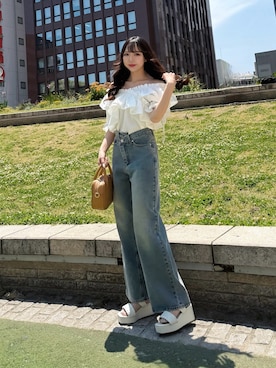 「アイテム（ハンドバッグ）」を使った、naoさん（レディース・159cm）の春コーディネート