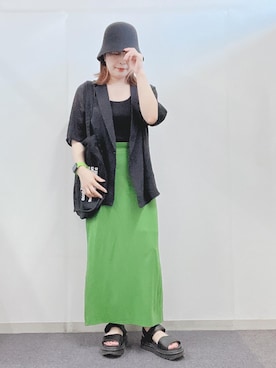 「apres jour mignon（アプレジュールミニョン）のアイテム（テーラードジャケット）」を使った、ナナさん（レディース・156cm）の夏コーディネート