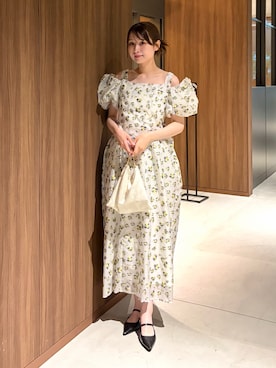 「アイテム（ドレス）」を使った、ANDRESD staffさん（レディース・164cm）の春コーディネート