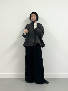 「KBF（ケイビーエフ）のアイテム（ステンカラーコート）」を使った、なかさんさん（レディース・156cm）の冬コーディネート