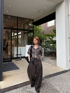 「アイテム（ブルゾン、グレー系）」を使った、ナガタエリさん（レディース・158cm）の春コーディネート