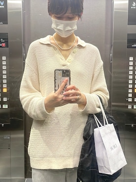 「Ray BEAMS（レイビームス）のBONVO / Letter ネックレス（ネックレス、その他）」を使った、キヨさん（レディース・175cm）の秋コーディネート