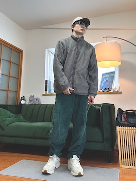 「アイテム（ジャージ）」を使った、RYO YAMさん（メンズ・177cm）の夏コーディネート