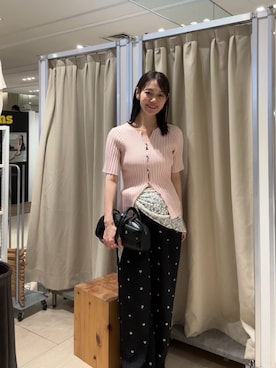「アイテム（カーディガン/ボレロ）」を使った、kusuda yoshikoさん（レディース・163cm・30代）の春コーディネート