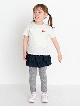 「MIKI HOUSE（ミキハウス）のアイテム（Tシャツ/カットソー）」を使った、ミキハウス担当者２さん（キッズ・98cm）の夏コーディネート