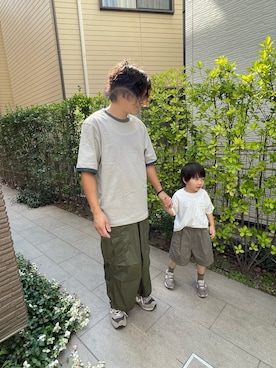 「アイテム（スニーカー）」を使った、しんぱぱさん（メンズ・100cm）の秋コーディネート