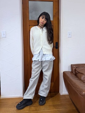 「GLOBAL WORK（グローバルワーク）のアイテム（チョーカー）」を使った、おははさん（キッズ・163cm）の冬コーディネート