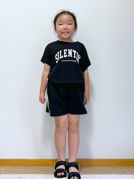 「アイテム（つなぎ/オールインワン）」を使った、Hina ママ さん（キッズ・115cm）の夏コーディネート
