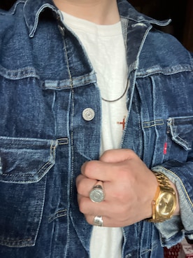 「Hopi Jewelry（ホピジュエリー）のアイテム（リング）」を使った、Koji Shoさん（メンズ・165cm）の春コーディネート