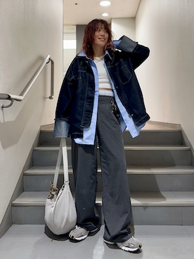 「アイテム（デニムジャケット）」を使った、MIRAIさん（レディース・162cm・30代）の春コーディネート