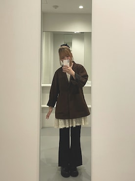 「Kastane（カスタネ）のアイテム（テーラードジャケット）」を使った、akanen0620さん（レディース・156cm）の冬コーディネート