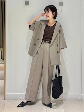 「GLOBAL WORK（グローバルワーク）のBeautee2WAYヘンリー/636773（タンクトップ）」を使った、しらがさん（レディース・159cm）の春コーディネート