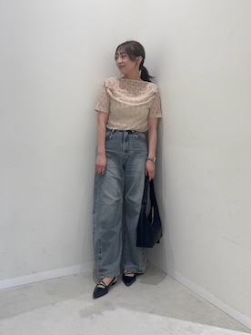 「SENSE OF PLACE by URBAN RESEARCH（センスオブプレイスバイアーバンリサーチ）のアイテム（デニムパンツ）」を使った、maikoさん（レディース・154cm）の春コーディネート