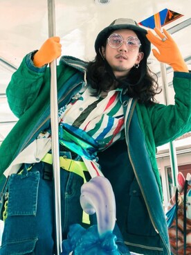「アイテム（帽子）」を使った、Ivan Shihさん（メンズ・175cm）の冬コーディネート