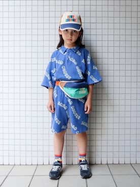 「BOBO CHOSES（ボボショーズ）のアイテム（バッグ）」を使った、REOさん（キッズ・120cm）の夏コーディネート