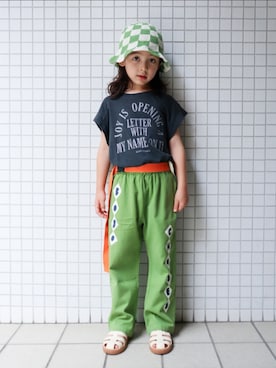 「BOBO CHOSES（ボボショーズ）のアイテム（バッグ）」を使った、REOさん（キッズ・120cm）の夏コーディネート