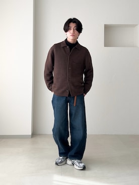 「NIKE（ナイキ）の限定モデル【NIKE meets emmi】W NIKE V2K RUN（スニーカー）」を使った、sakuさん（メンズ・164cm）の冬コーディネート
