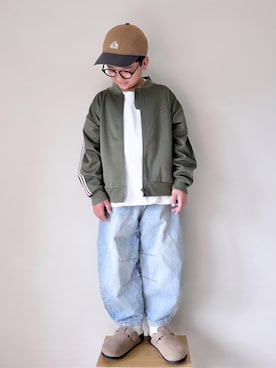 「アイテム（キャップ）」を使った、yo_yoさん（キッズ・130cm）の秋コーディネート