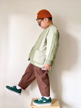 「アイテム（ミリタリージャケット）」を使った、yo_yoさん（キッズ・120cm）の秋コーディネート