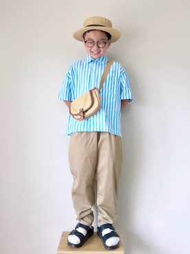 「アイテム（ショルダーバッグ）」を使った、yo_yoさん（キッズ・127cm）の夏コーディネート
