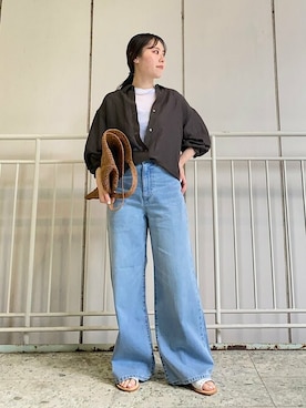 「EDER（エダー）のアイテム（サンダル）」を使った、小林さん（レディース・153cm）の夏コーディネート