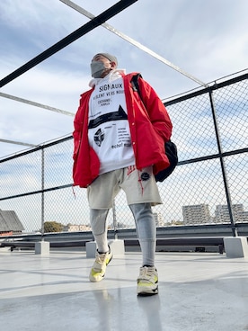 「アイテム（バックパック/リュック）」を使った、つーるはーさん（メンズ・166cm）の秋コーディネート