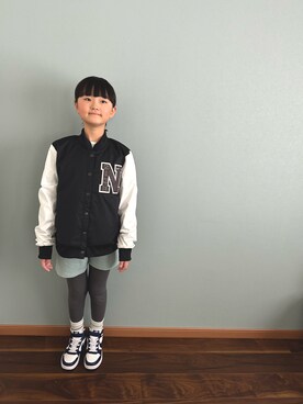 「NIKE（ナイキ）のアイテム（スタジャン）」を使った、hanaさん（キッズ・133cm）の春コーディネート