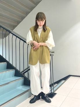 「KBF（ケイビーエフ）のアイテム（リング）」を使った、ayaさん（レディース・165cm）の冬コーディネート