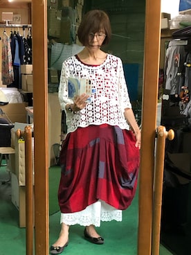 「アイテム（ベスト）」を使った、ruadaisukiさん（レディース・158cm・50代）の夏コーディネート