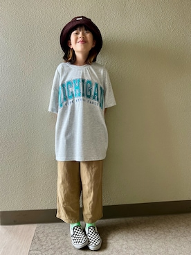 「NIKE（ナイキ）のアイテム（帽子）」を使った、pecocoさん（キッズ・125cm）の春コーディネート