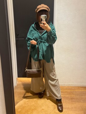 「RETRO GIRL（レトロガール）のアイテム（帽子）」を使った、greenさん（レディース・155cm）の秋コーディネート