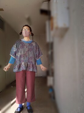 「Handmade（ハンドメイド）のアイテム（Tシャツ/カットソー）」を使った、えまさん（レディース・160cm）の春コーディネート