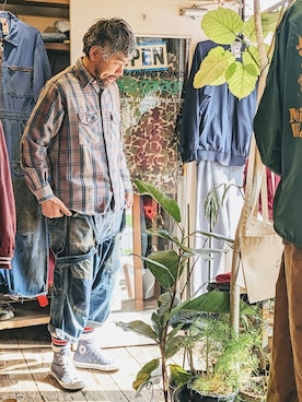 「OSHKOSH（オシュコシュ）のアイテム」を使った、ataco garageさん（メンズ・173cm）の春コーディネート