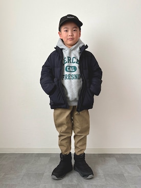 「アイテム（パーカー）」を使った、mitsu_taiさん（キッズ・120cm）の冬コーディネート