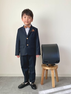 「アイテム（スーツパンツ）」を使った、mitsu_taiさん（キッズ・110cm）の春コーディネート