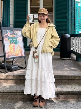 「カジュアルガーリー」｜ゆづきさん（レディース・160cm）の春コーディネート