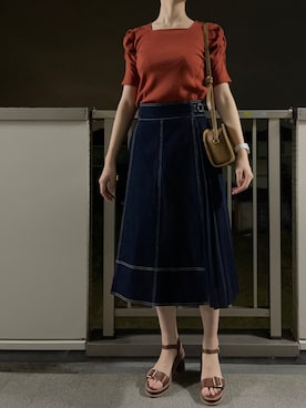 「アイテム（スカート）」を使った、mi-nさん（レディース・175cm）の夏コーディネート