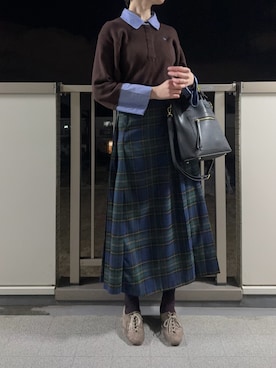 「アイテム（ハンドバッグ）」を使った、mi-nさん（レディース・175cm）の冬コーディネート