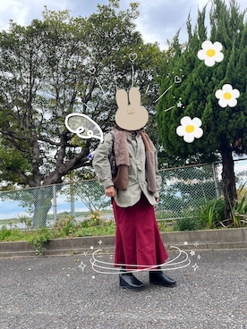 「アイテム（ダウンベスト）」を使った、まーちゃんさん（レディース・148cm）の冬コーディネート