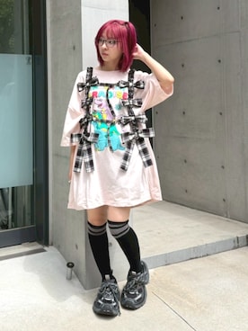 「ハイソックス」｜CandyStripper_kujiさん（レディース・148cm）の春コーディネート
