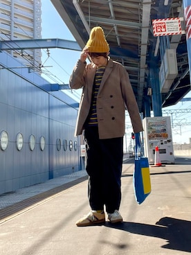 「FRAPBOIS（フラボア）のアイテム（トートバッグ）」を使った、ike mieさん（レディース・158cm）の秋コーディネート